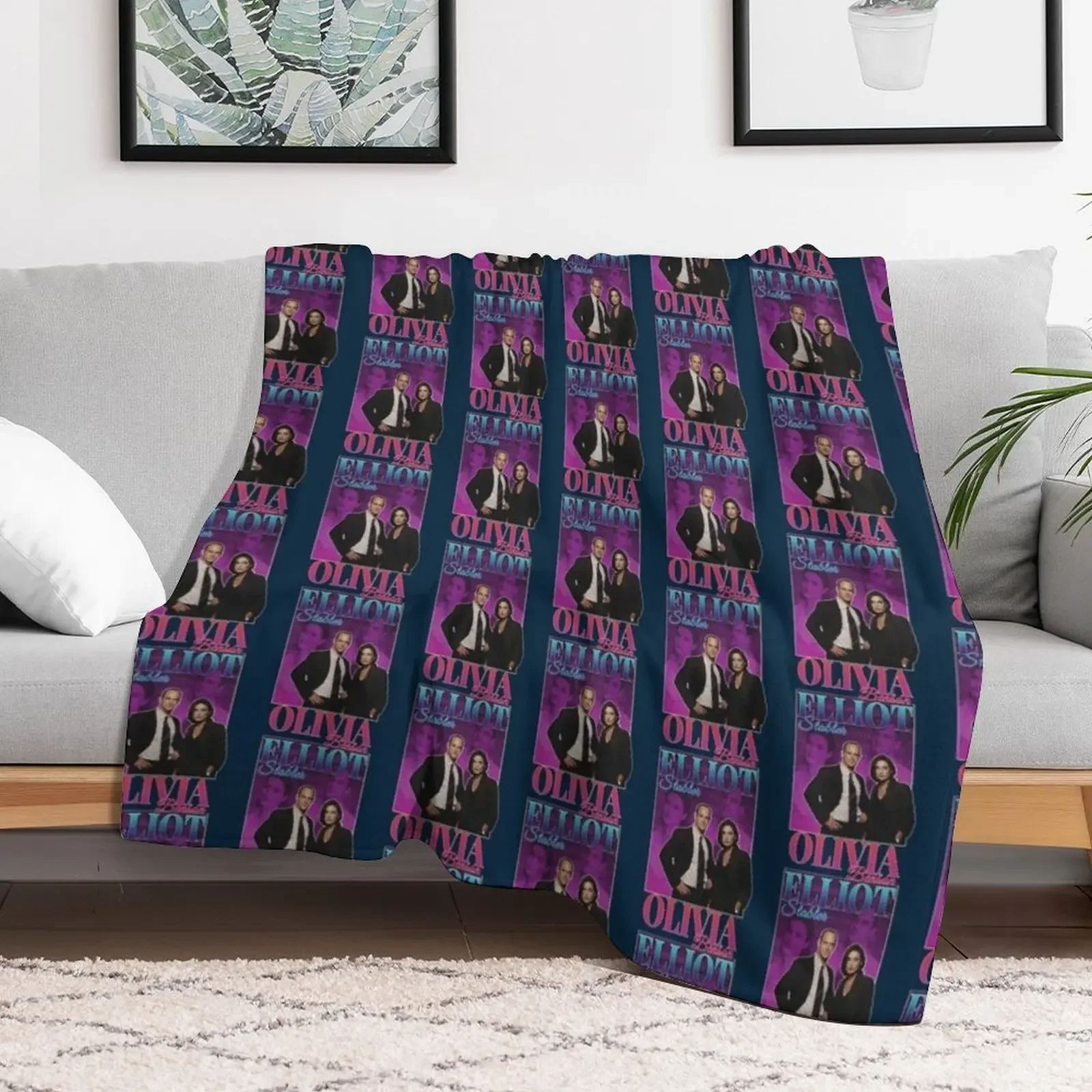 Olivia Benson & Elliot Stabler 90s Inspired Vintage Homage Condensed Throw Blanket Soft Breathable Blanket for Night Sleeping