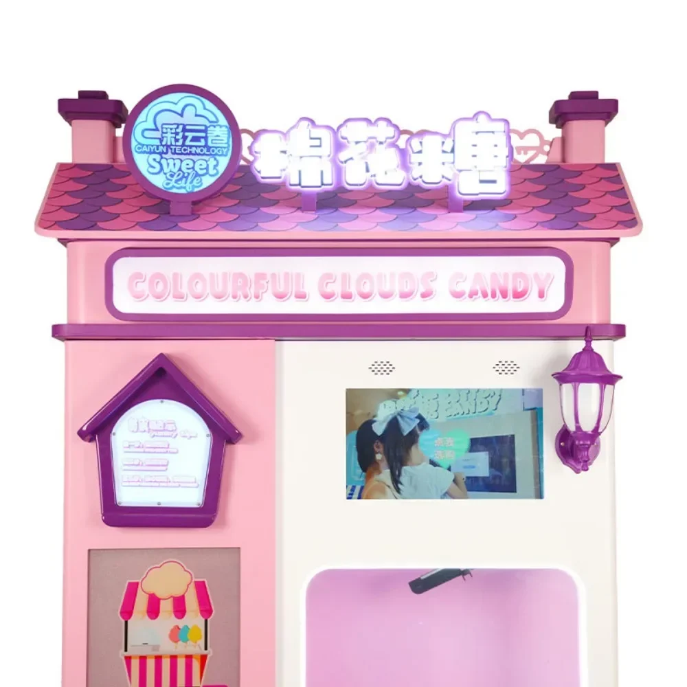 2025 Commercial Grade Cotton Candy Vending Machine Sugar Floss Maker Automatic Stainless Steel Outdoor Event Ready