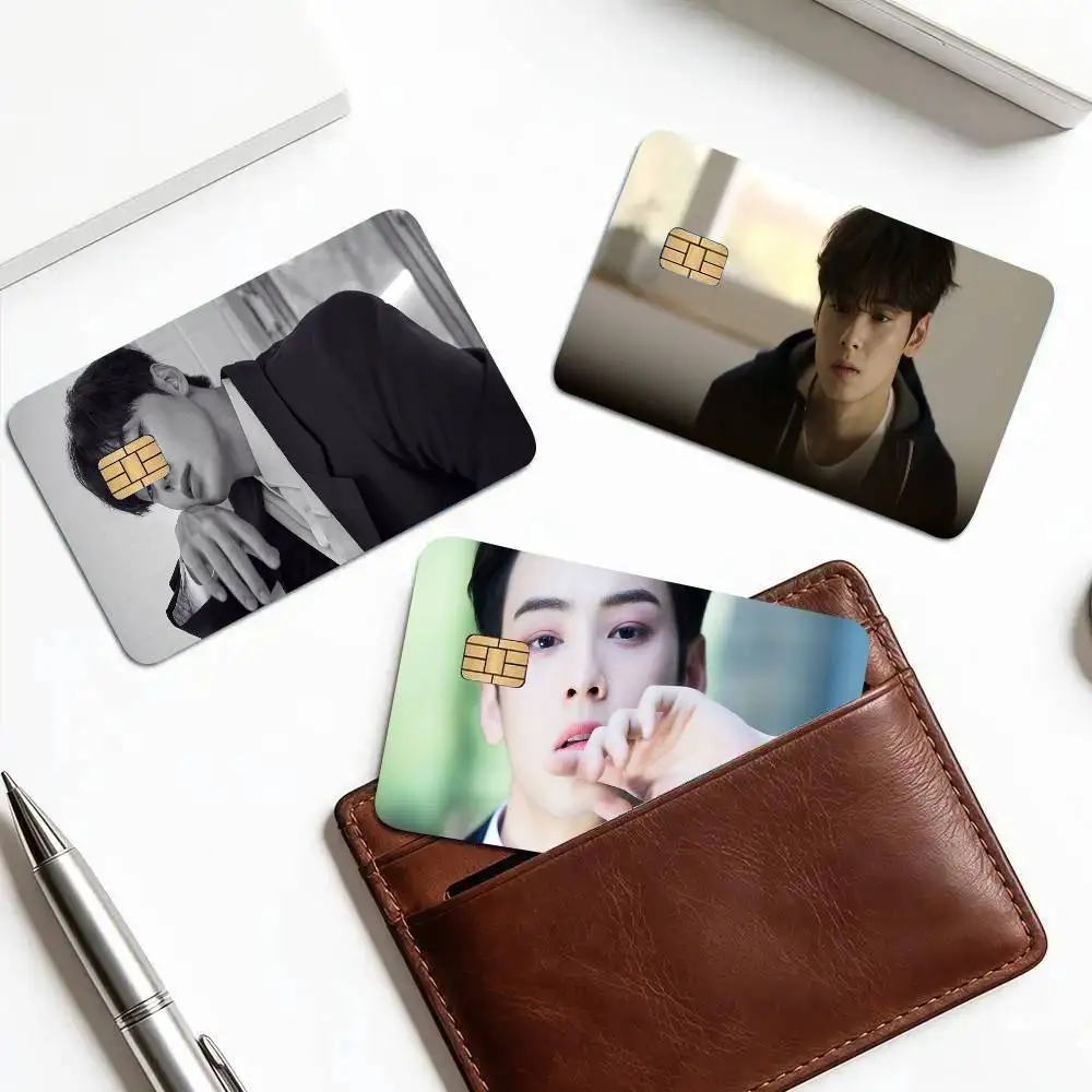 Korean Actor Cha EunWoo Credit Card Sticker Waterproof PVC Skin Cover For Debit Bank Card, Removable Card Decal Wrap