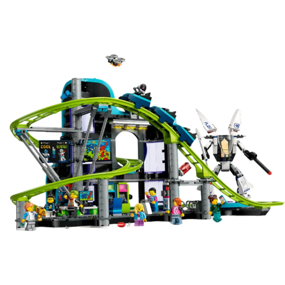 986Pcs Robot World Roller Coaster Model Moc Bricks 60421 Building Blocks City Park Sets Kids Toys Birthday Gifts for Boys