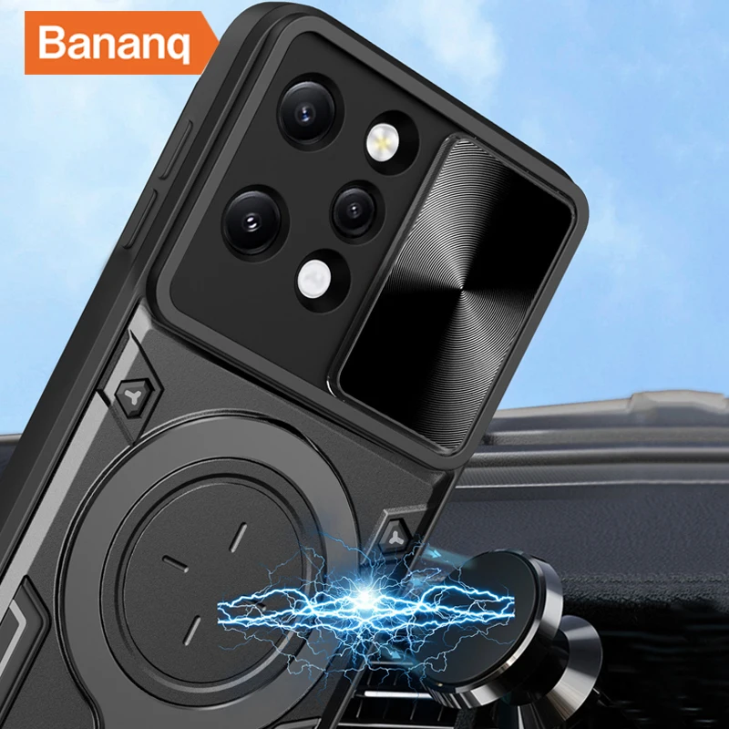 

Bananq Magnetic Stand Case For Redmi K50 Ultra A1 A2 9 9C 10A 10C Note 13 11 11E 11S Cover For Xiaomi 12T 11T Poco M6 Pro C31 C3