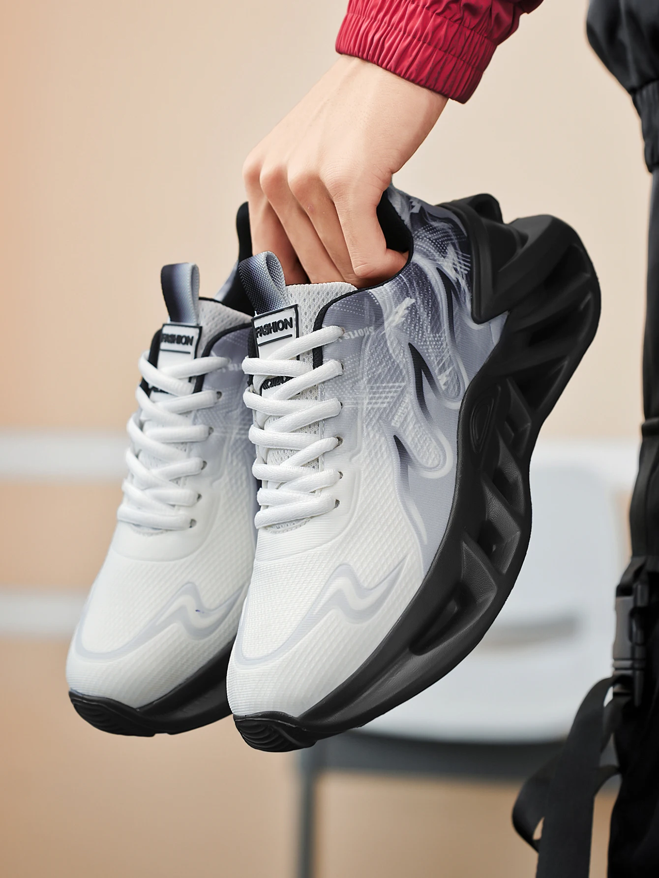 Breathable 1 Pair Women's All-Season Running Sneakers, Solid Color Fabric Upper Mesh Inner, Stabilizing Support, Comfortable EVA