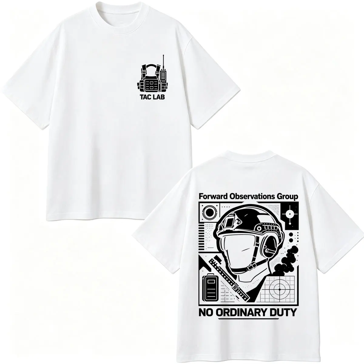 Forward Observations Group No Ordinary Duty T-shirts Men's Gothic Fashion Harajuku T Shirt Loose Cotton Punk T Shirts Streetwear