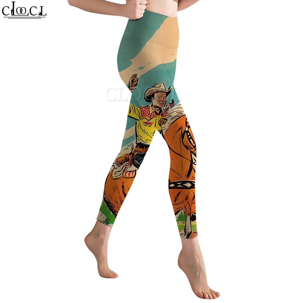 CLOOCL Dames Legging Ridderpatroon 3D-geprinte broek voor vrouwelijke training Push-up jogging Stretchbroek met hoge taille