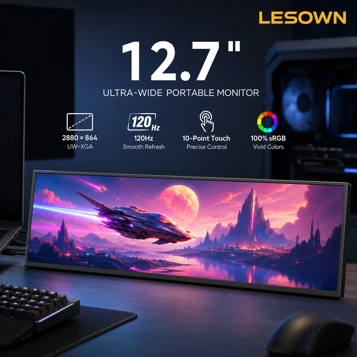 LESOWN Smooth Matte Black Chassis Widget 12.7