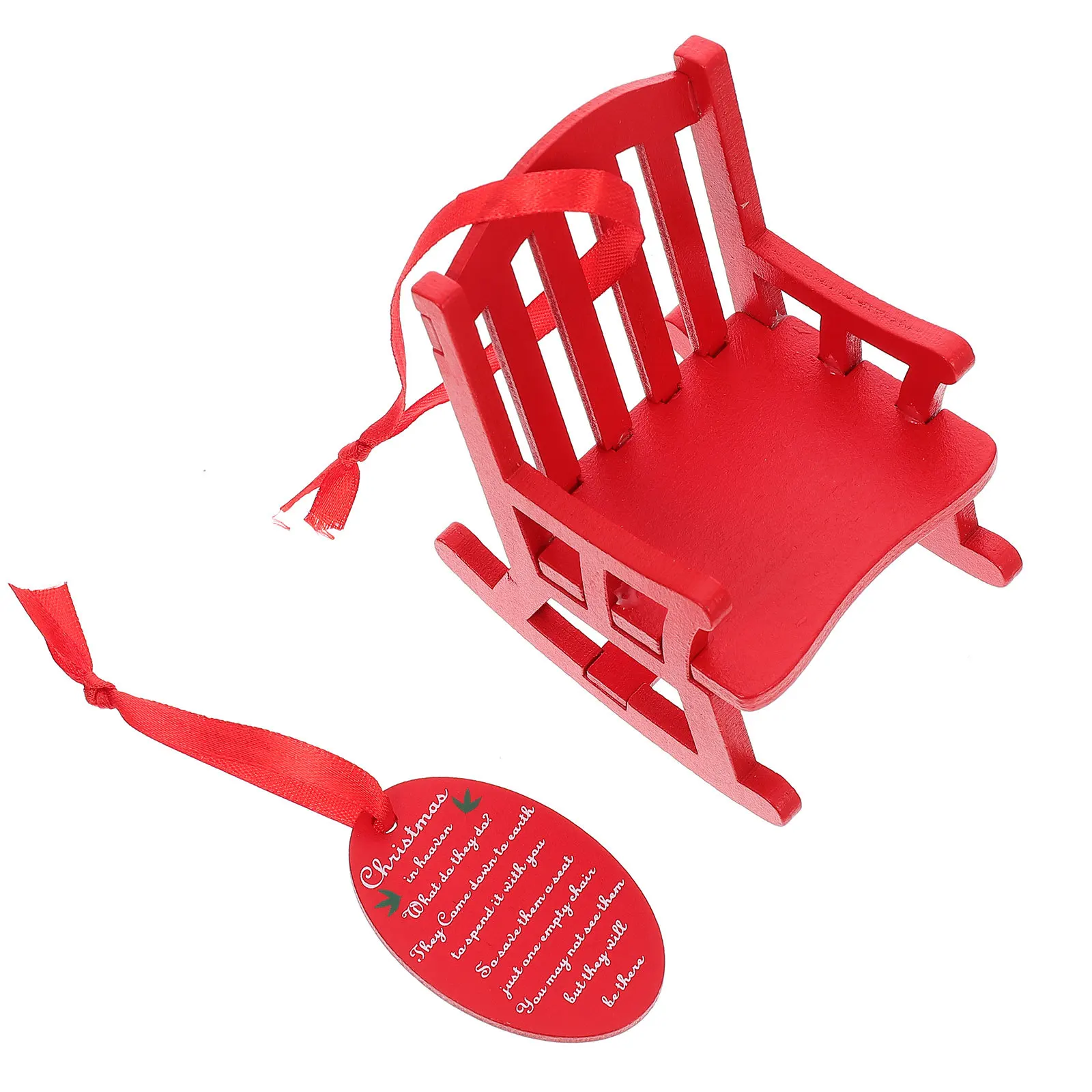 

1Pcs Wooden Christmas Mini Rocking Chair Pendant Eco Friendly Xmas Tree Decoration Mini Furniture Ornament Home Decor