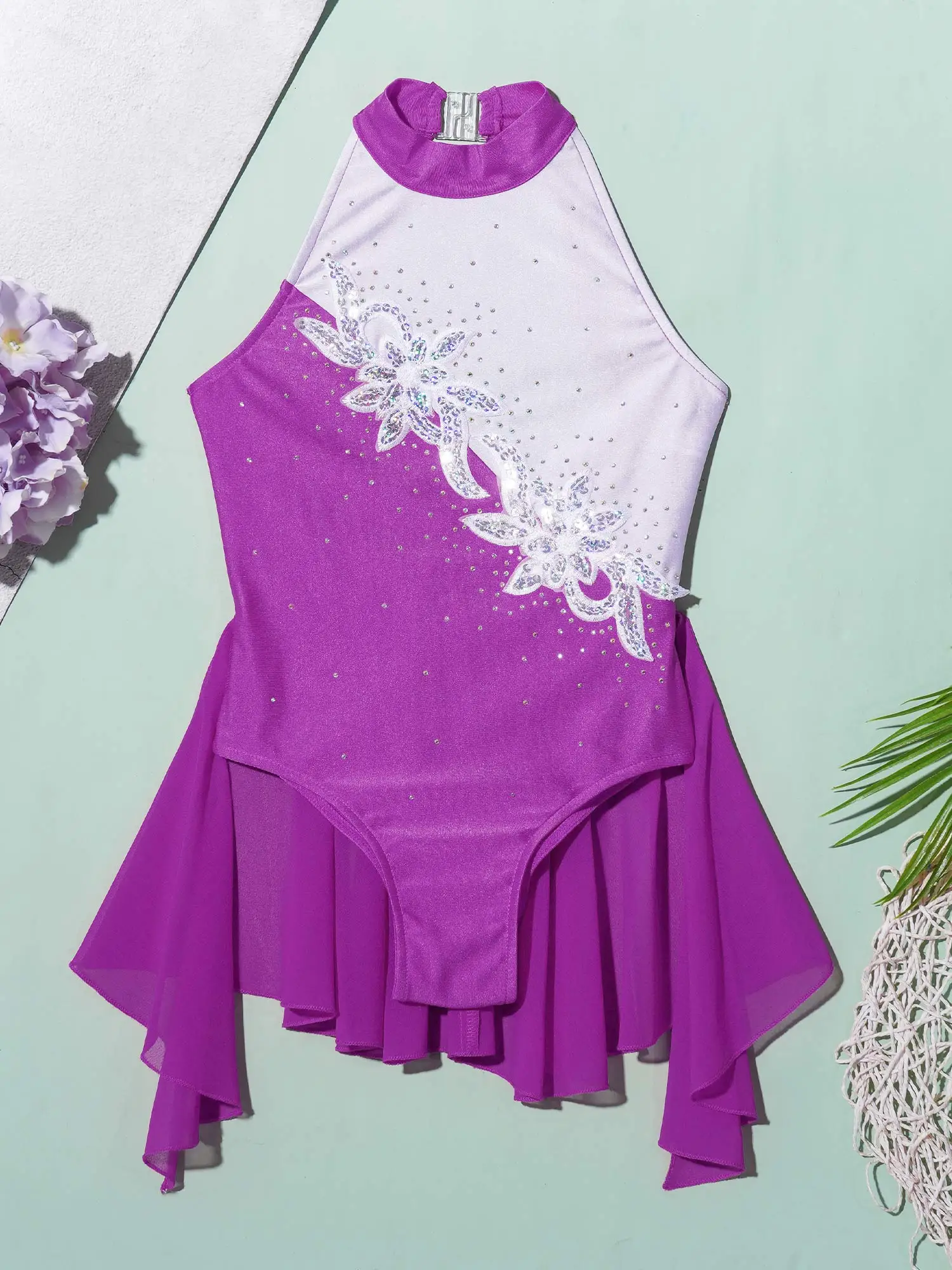 

Kids Ballet Ice Skating Clothes Teens Rhythmic Gymnastics Leotards Performance Costume Children Dancewear Figure Skating Dress