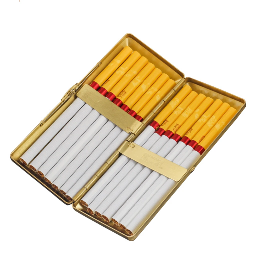 صندوق سجائر نحيف أنيق هدية لعشاق التدخين ملحقات التدخين علبة سجائر محمولة فضية