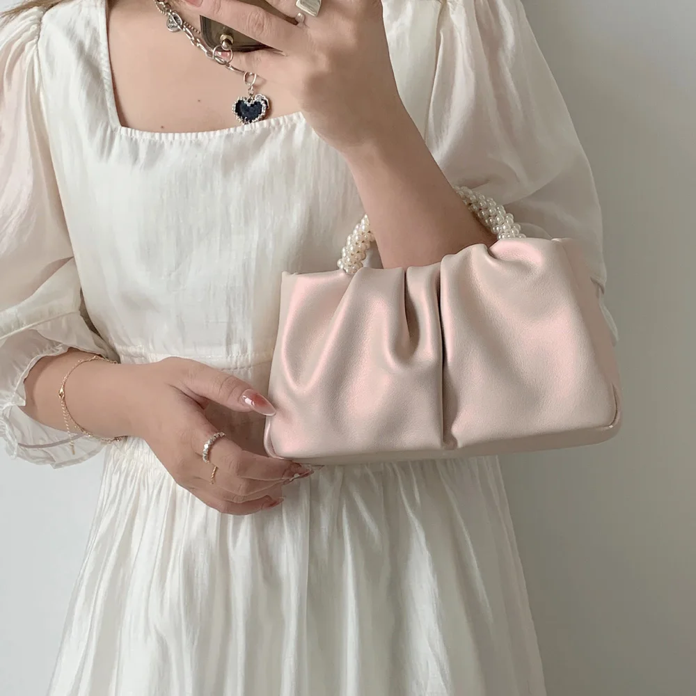 

2026 Limited Edition New Women's Bag - Pearl Ruffled Cloud-shaped Shoulder Bag with Single Shoulder Strap and Mini Design