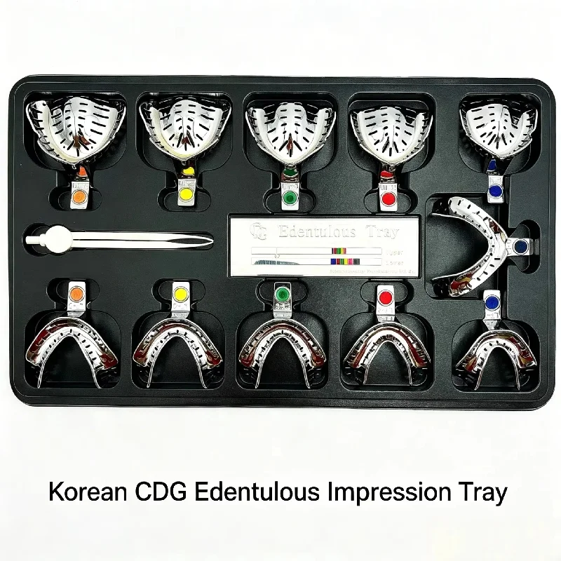 Dentistry Edentulous Impression Tray Set Korea CDG Full Mouth Metal Impression Trays Autoclavable