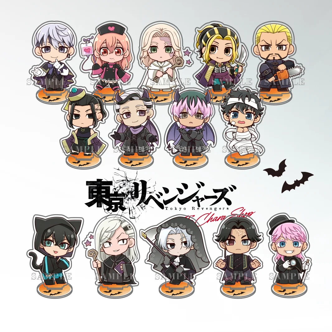 Tokyo Revengers Anime Acrylic Stand 10cm Halloween Series Ver Chibi Mikey Draken Chifuyu Baji Desk Decor Gift Keychain