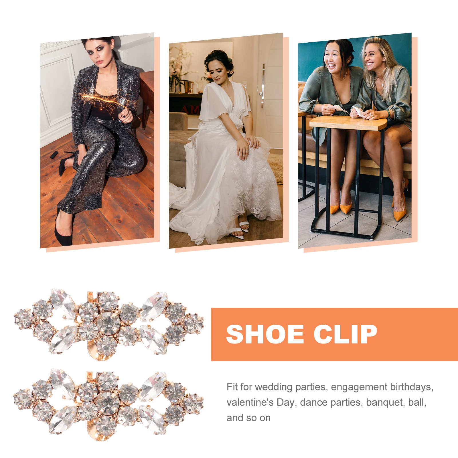 

2pcs Rhinestone Shoe Buckle Decorations Bling Bridal Clips for Pumps Heels Flats Sandals Wedding Party Accessories