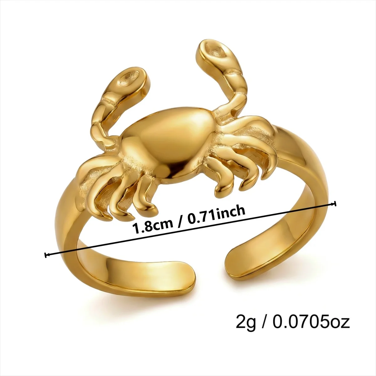 Edelstahlringe mit Muschel-, Krabben- und Blumenmotiven für Damen und Herren, Strand, Schmetterling, geometrischer Ring, Schmuck – Detail 34