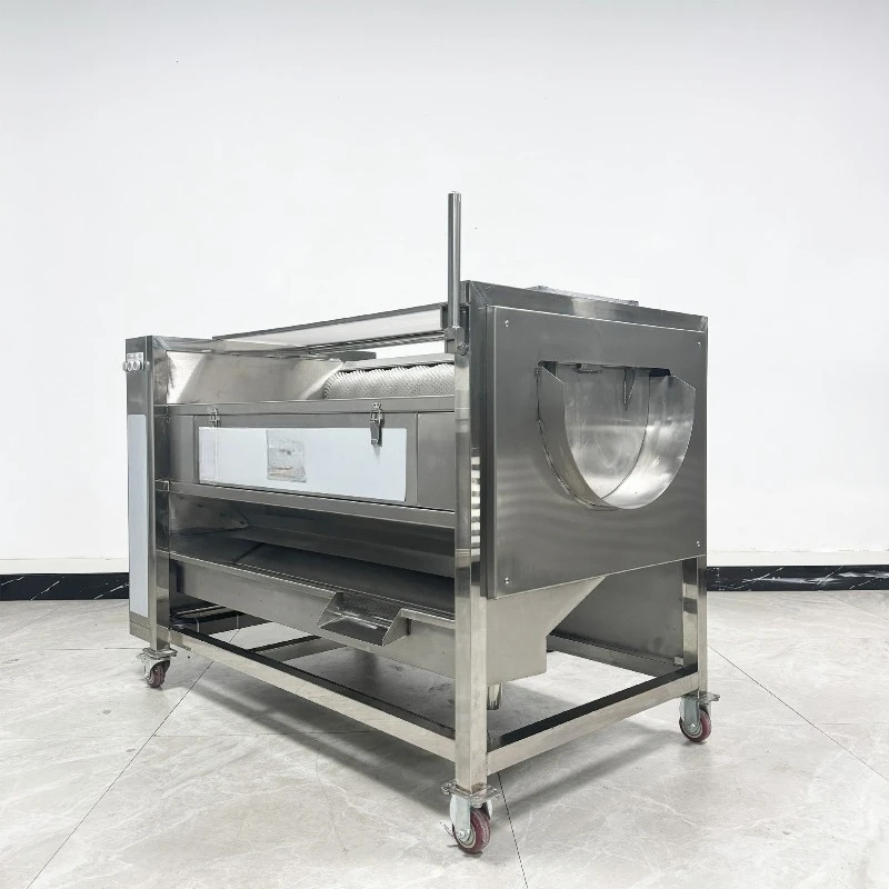 2.1 meters brush cleaning and peeling machine, rhizome melon and fruit peeling machine