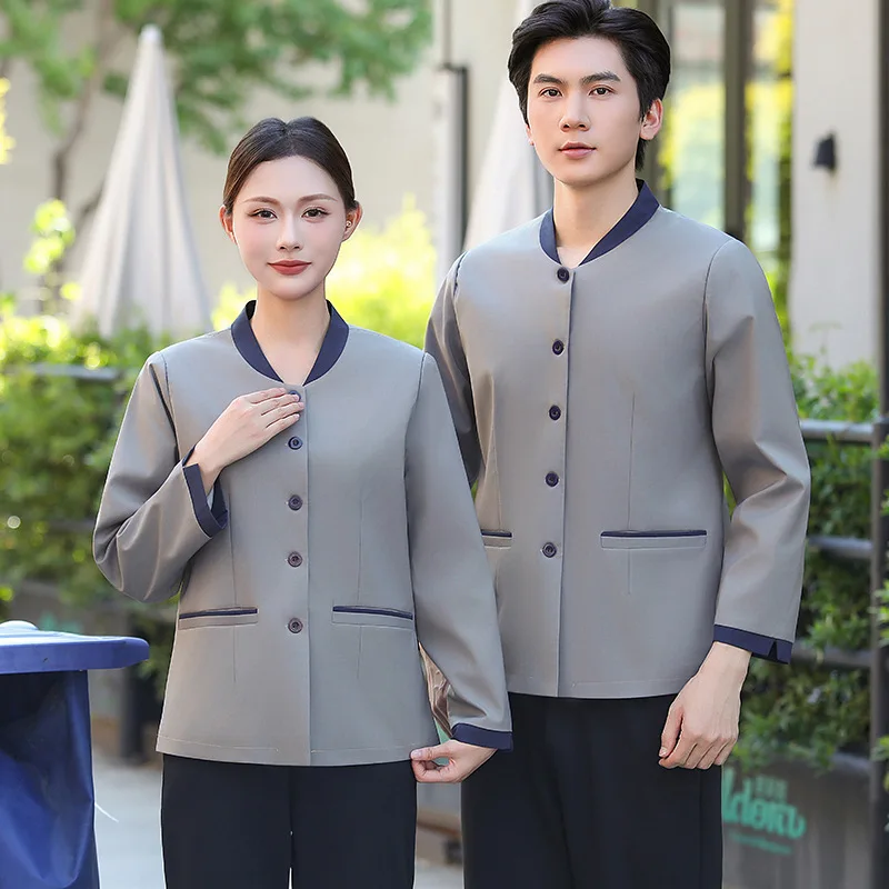 

Wholesale Property Cleaning Auntie Workwear Autumn Winter Women Hotel Room Cleaning Housekeeping Hygiene Cleaning Staff Workwear