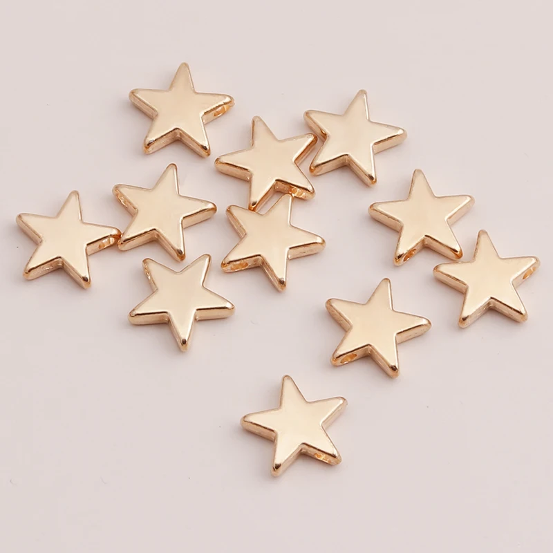 Leslie 20 Stück 13 x 13 mm modische Sterne-Charms, Abstandsperlen für DIY-Armbänder, Schmuckherstellung, Halskette, Ohrringe, Zubehör – Detail 3