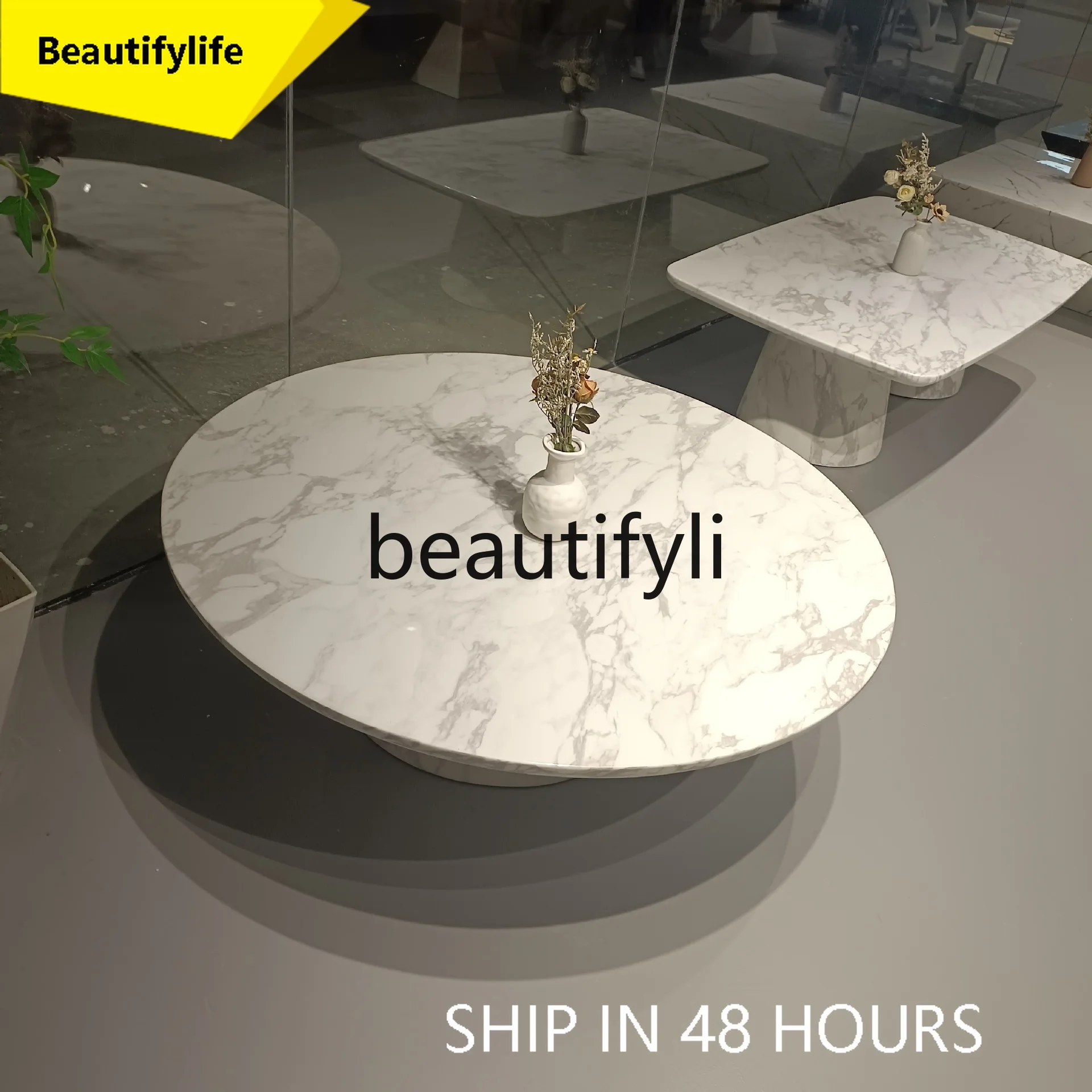 

53 Italian Style Light Luxury Living Room Marble Round Coffee Table Modern Designer Coffee Table Round Table
