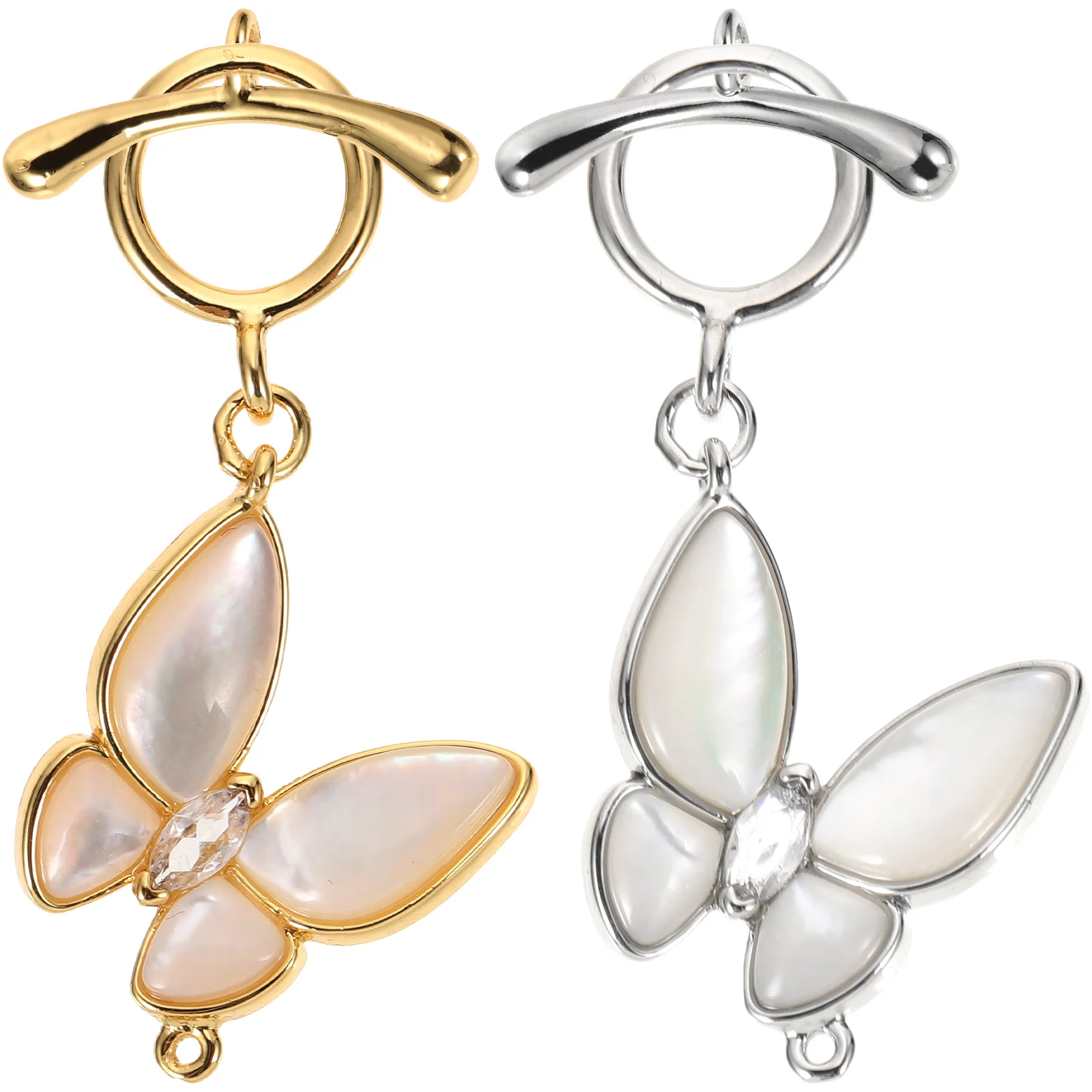 

2Pcs Gold Butterfly OT Clasp Extender Chains Alloy Multi Necklace Bracelet Pendant Connectors Clasps Jewelry Accessories