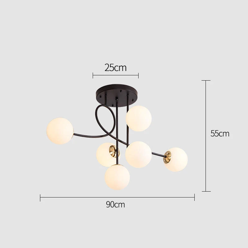 JUNYU Nordic Moderne Magic Bean Glazen Plafondkroonluchter LED Goud/Zwart Luxe Hanglamp voor Woonkamer Slaapkamer Home Decor