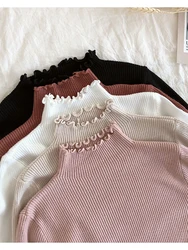 Turtleneck Knitted Female Casual Pullover Women Autumn Winter Tops Korean Sweaters Fashion 2024 Women Sweater Jumper Pull Femme