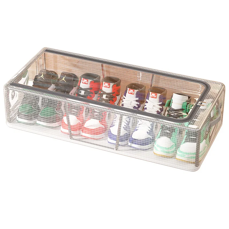 Foldable Shoe Rack Sealed and Dustproof Transparent Visible Door Shoe Storage Boxes for Bedroom Clothes Organizer Space Saving