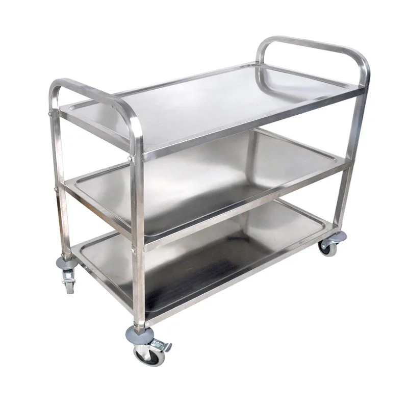 Restaurant Trolley Commercial Catering Equipment Stainless Steel 2 layers Food Service Trolley For Buffet Equipment