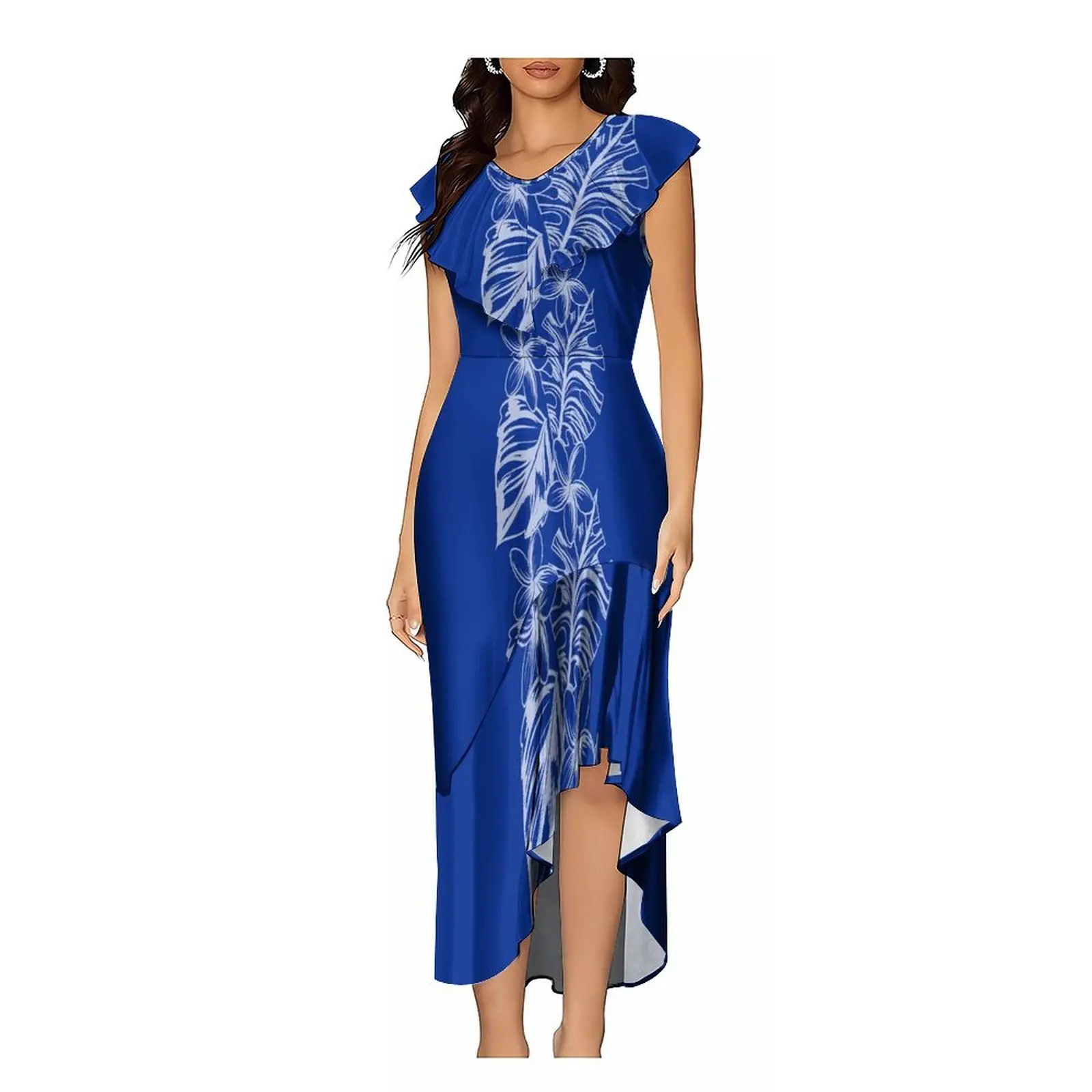 

Polynesian Women's Dress Sexy Elegant Casual Long Dress Irregular Sleeveless Design Customized Dress Summer Soft Fabric