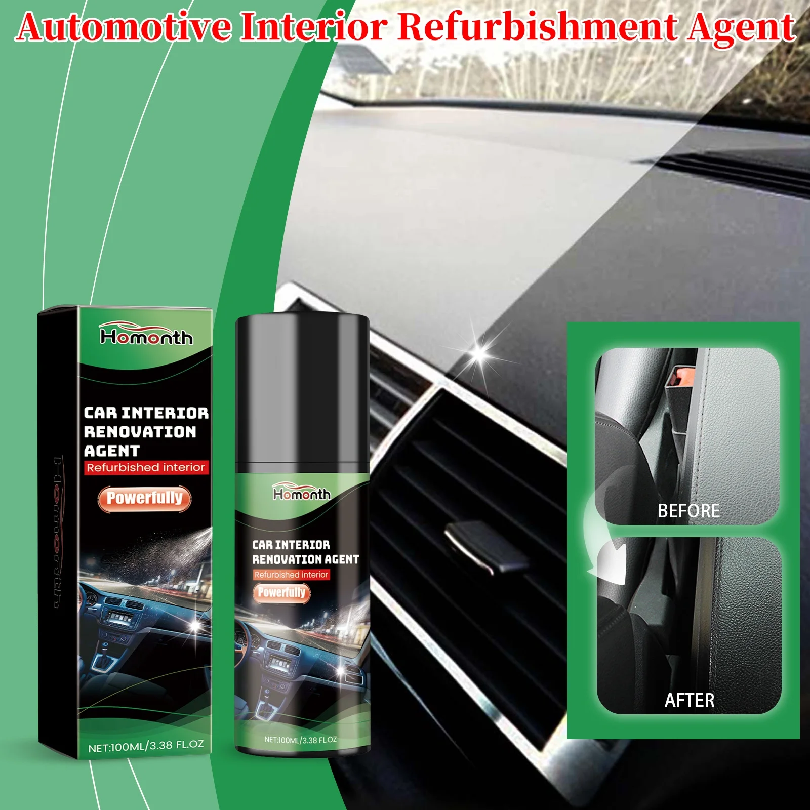 100ML Car Interior Restorer Spray Auto Cleaning Essence Agent Leather Renovator Washing Supplies Auto Cleaner Polish Accessory