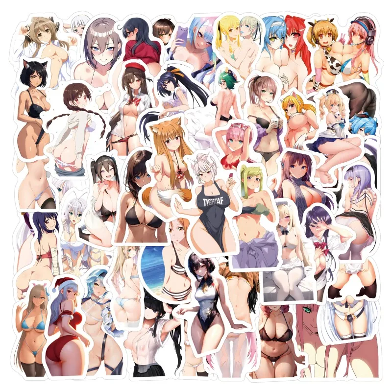 60pcs Anime Sexy Girl Hentai Graffiti Stickers Computer Skateboard Guitar Mobile Phone Water Cup Waterproof Decorative Stickers