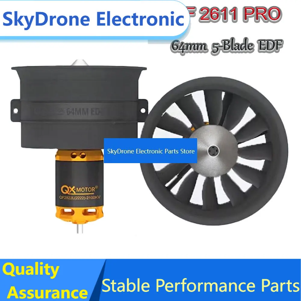 SkyDElRC Jet Power System QX-MOTOR 64mm 5-Blade EDF QF2611PRO Motor 40A 60A ESC Combo