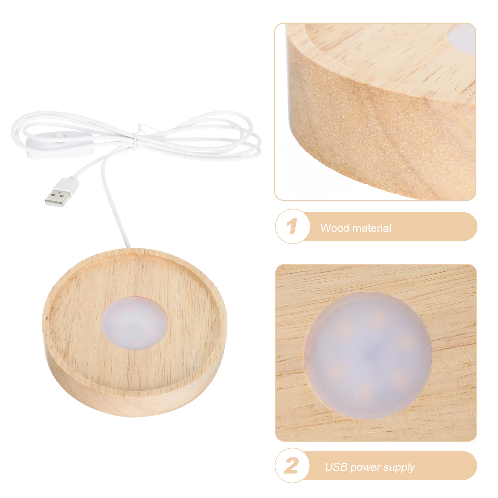 

LED Luminous Base Crystal Ball St Decorative Light USB Powered Reusable Glass Arts Vase Lighting Effects