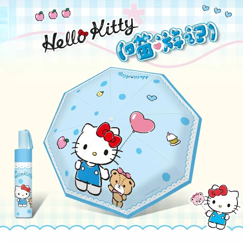 Hello Kitty Umbrella, Sun Umbrella, Foldable, UV Protection, Ideal for Commuting, Outdoor Sun and Rain Protection, and On-the-Go