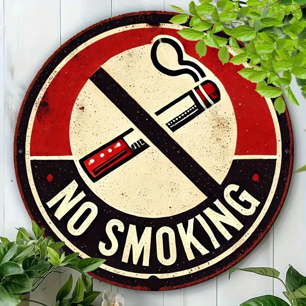 Vintage No Smoking Sign 1pc Rustic Aluminum Metal Wall Decor for Bar