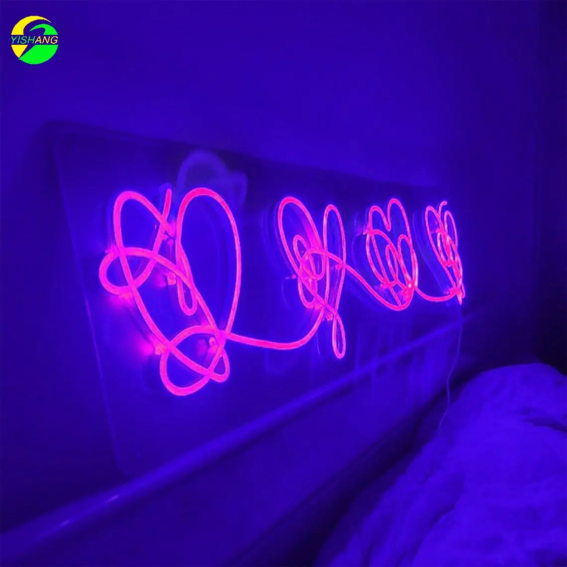 Letrero de neón con forma de corazón para decoración de pared, señal de amor de neón para boda, para dormitorio, personalizado, para iluminación Interior