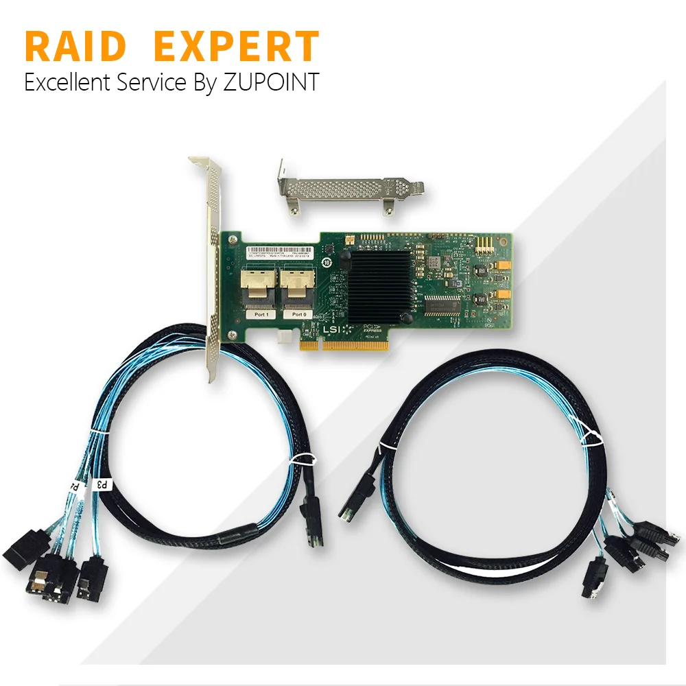 

LSI 9220-8i RAID Controller Card 6Gbps SAS HBA FW:P20 9211-8i IT Mode ZFS FreeNAS unRAID Expander Card + 2 * SFF8087 SATA Cable