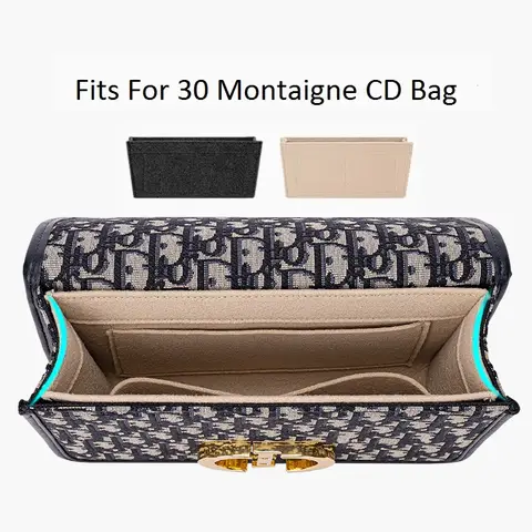 For 30 MONTAIGNE Felt Insert Bag Organizer Makeup Handbag Liner Travel Inner Purse Portable Cosmetic Base Shaper