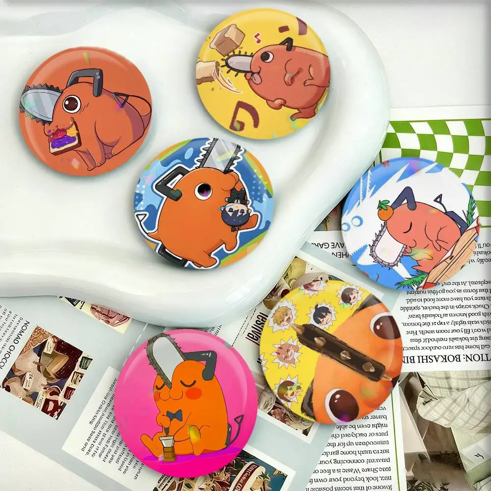 

P-Pochita Badges 25 32 44 58 75 mm Round Fans Collect Friends Gifts Brooch Souvenir