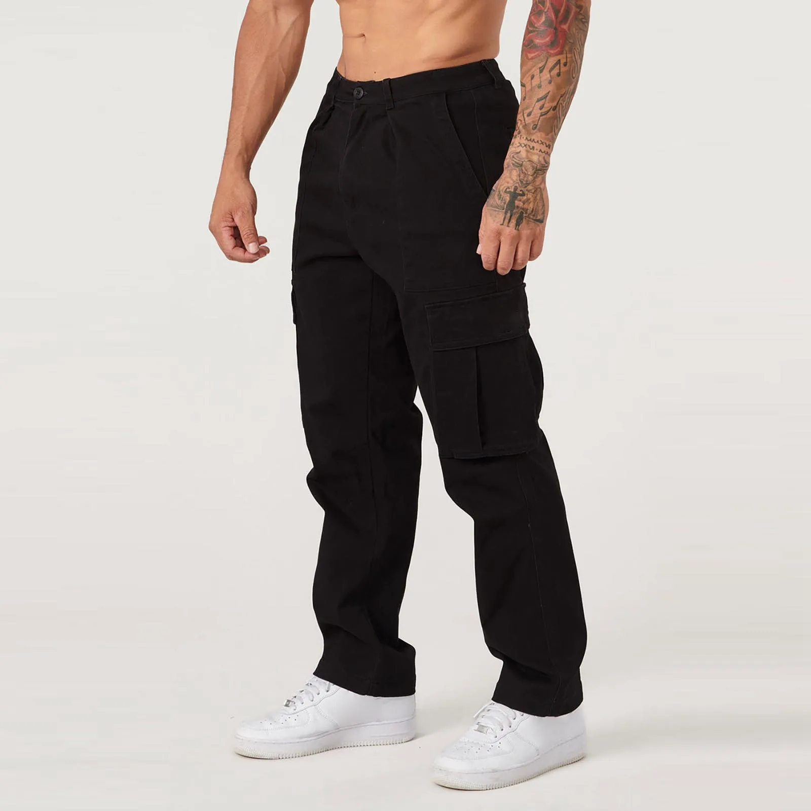 

Cargo Pants Mens Solid Pants Streetwear Hip Hop Pants Elastic Waist Harem Trousers Black Harajuku Trousers Autumn Trousers Male