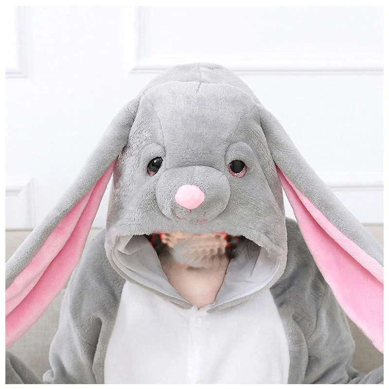 Mashimaro Kigurumi pigiama da donna lungo orecchio coniglietto tutina per adulto animale con cappuccio coniglio pigiama intero costume cosplay di halloweencosplay