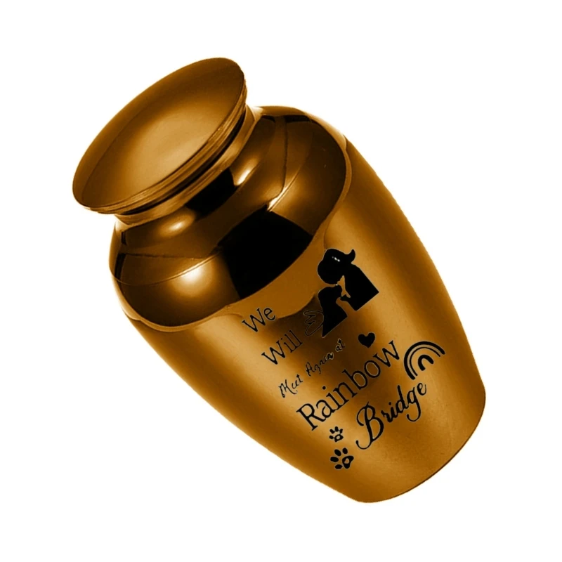 Dog Small Urn with Memorial Word Small Pet Cremation Urns Souvenir Ashes Jar