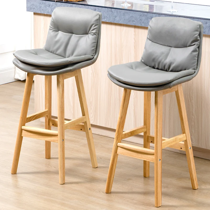 

Nordic Chair Salon Chairs Height Cheap Counter Kitchen Stools Modern Bar Leather Comfortable Living Room Tabouret Design Metal