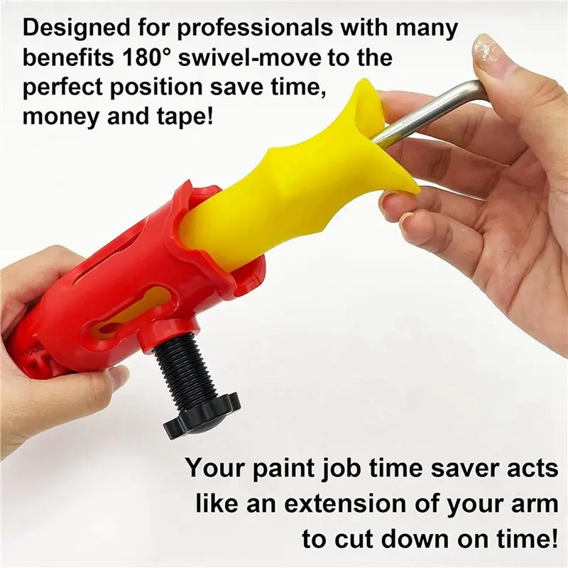 B97A-5X Multi-Angle Paint Brush Extender Red, Paint Edger Tool For High Ceilings, Extension Pole Attachment Holder