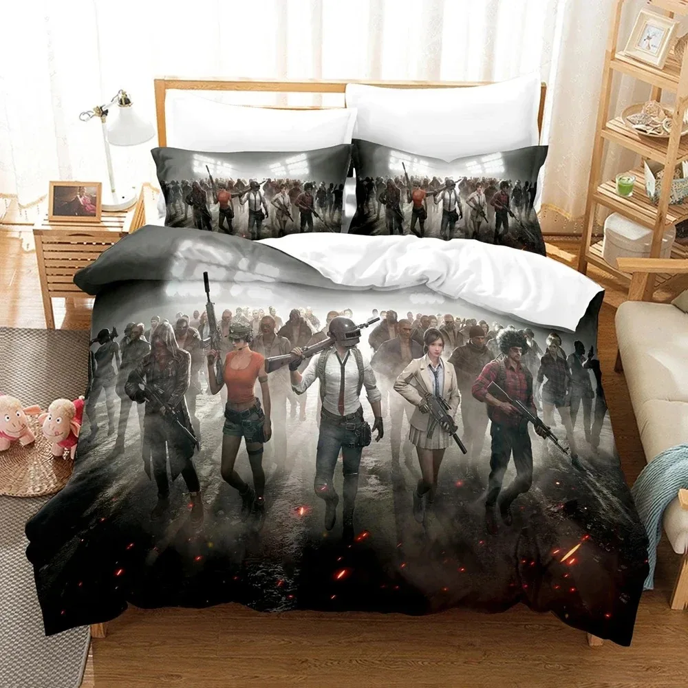 

3D Print Game Battlegrounds PUBG Bedding Set Boys Girls Twin Queen Size Duvet Cover Pillowcase Bed Kids Adult Home Textileextile