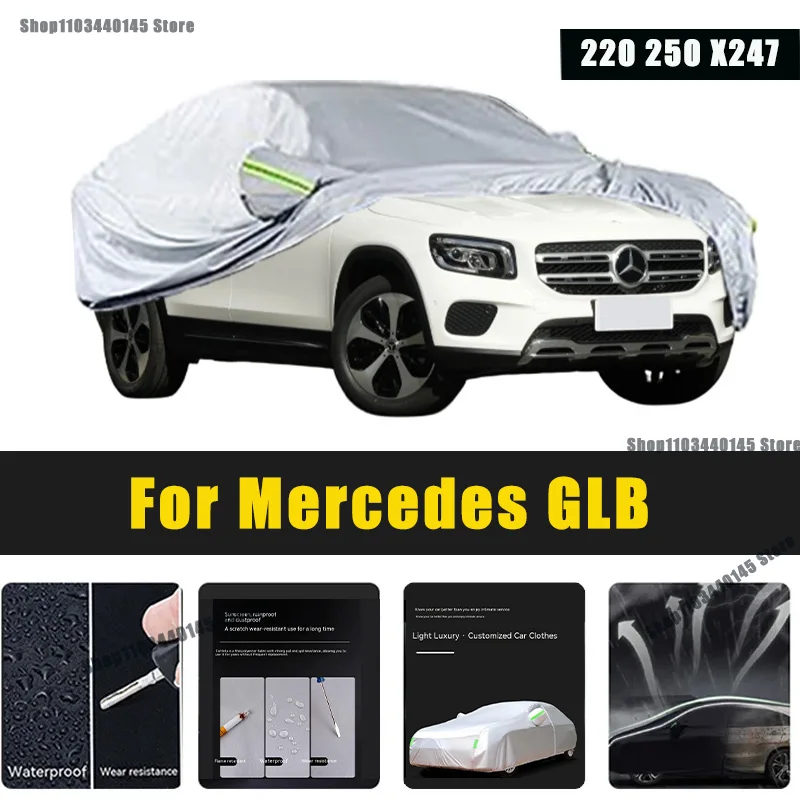 

Full Car Covers Outdoor Sun UV Protection Dust Rain Snow Oxford cover Protective For Mercedes GLB Accessories car umbrella