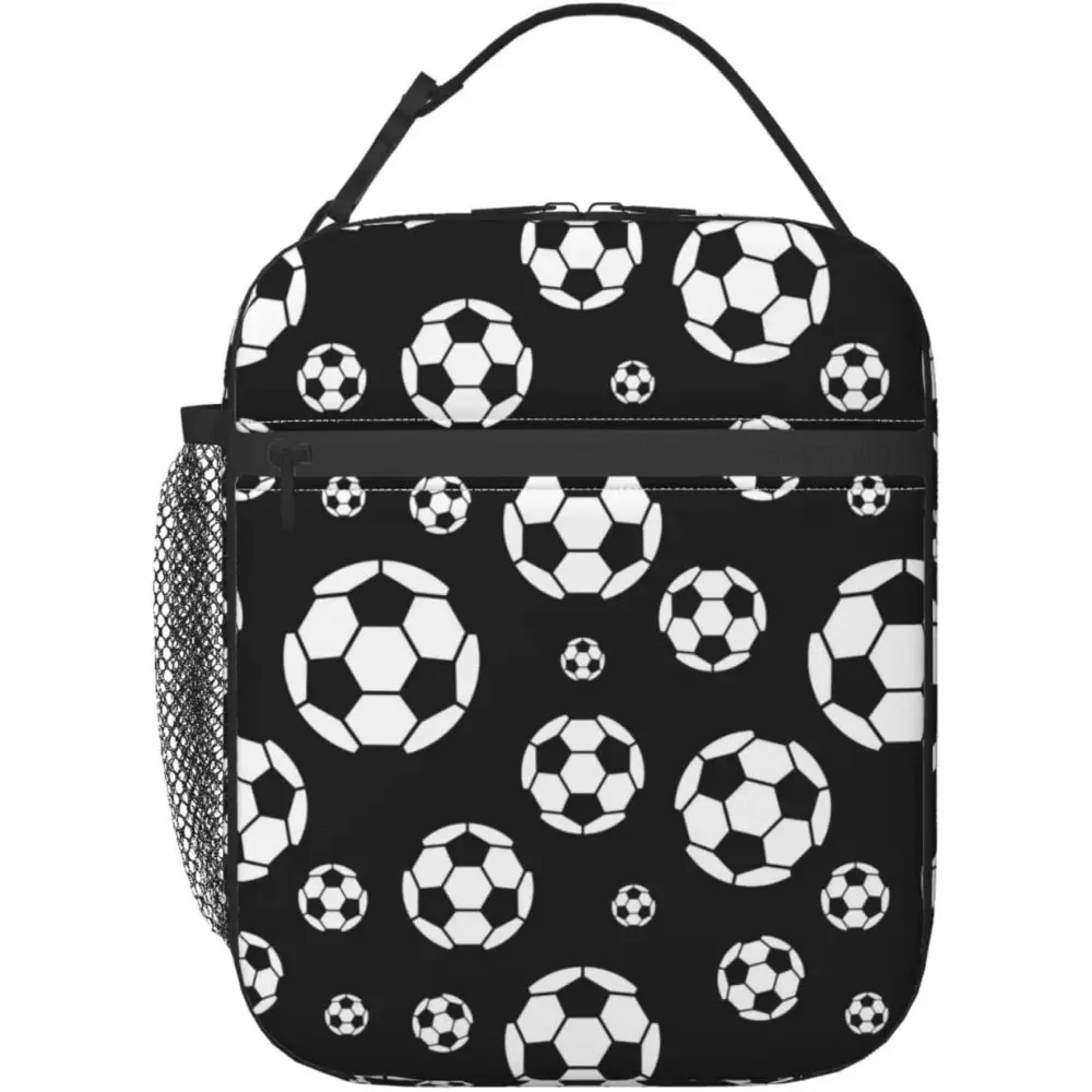 

Изолированная сумка для обеда с футбольным мячом, унисекс, многоразовая коробка для завтрака с футбольным мячом, спортивная тематическая сумка-холодильник для работы, путешествий, пикника