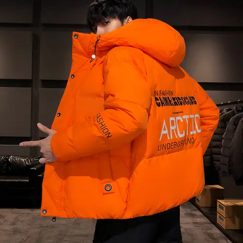 남성 하라주쿠 다채로운 버블 코트 겨울 자켓 2024 Mens streetwear 힙합 파카 한국 옐로우 블랙 옷 퍼퍼 자켓