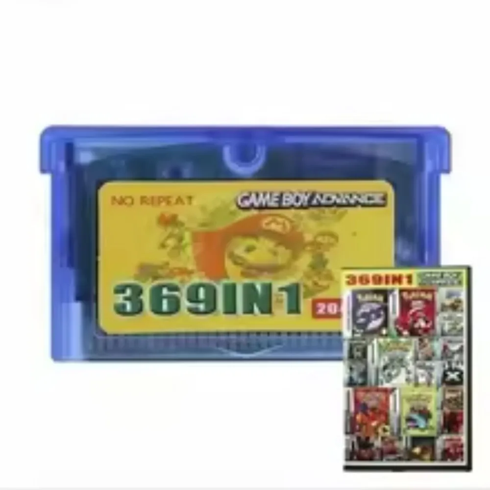 English Combined Card GBA 369in1 Game Boy Advance Game Cartridge GBA  Anime Peripheral Game Collection Card Holiday Gift