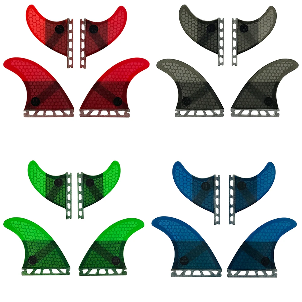 Surf Quad set Fins Single Tabs Base M+GL Surfboard Fins Fibreglass Quilhas For Short Board Honeycomb 4 Fins Surfing Accessories