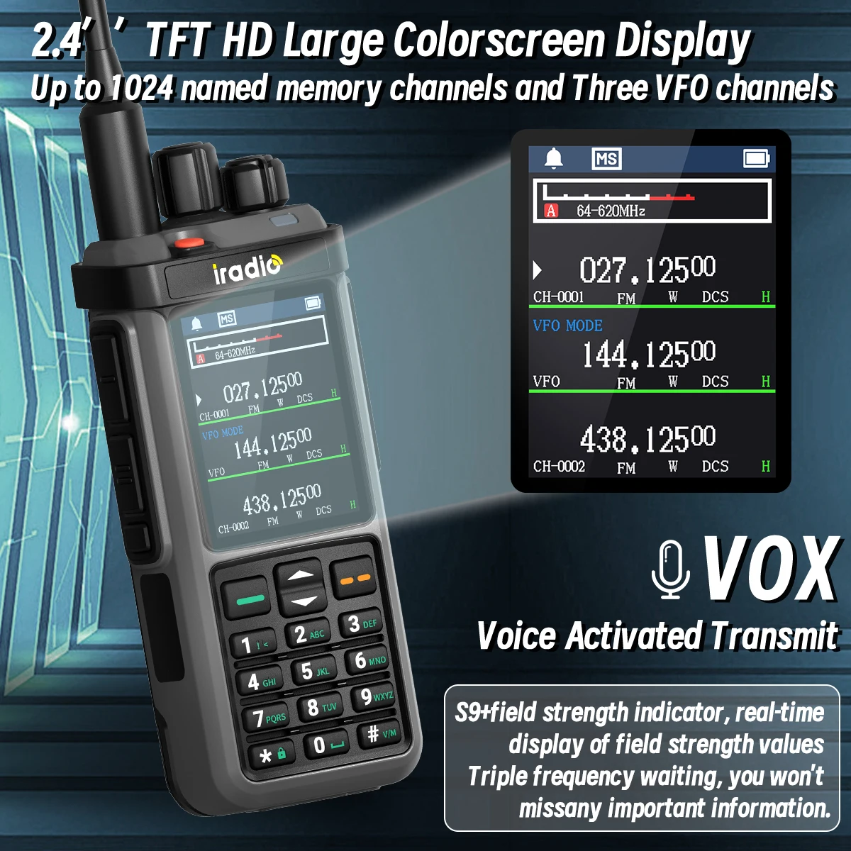 Iradio UV-98 PLUS Walkie Talkie 10W Cross Band Repeater HF AM FM USB LSB CW CB SW MW LW SSB DTMF Shortwave Multi Band Ham Radio image 3