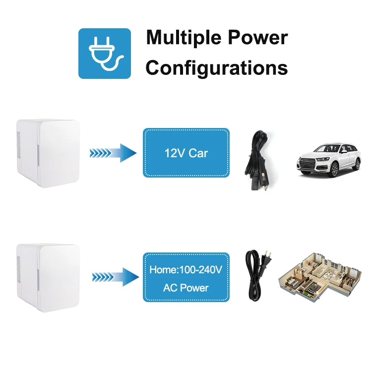 Mini nevera portátil para el hogar y el coche, nevera pequeña de 4L, 12V, 220V, para cosméticos, para Hotel y Bar